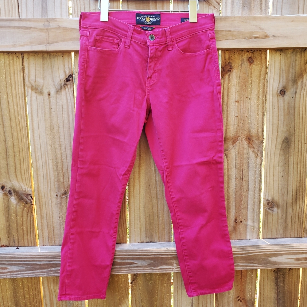 Lucky Brand Jeans Hot Pink Sofia Capri 6/28